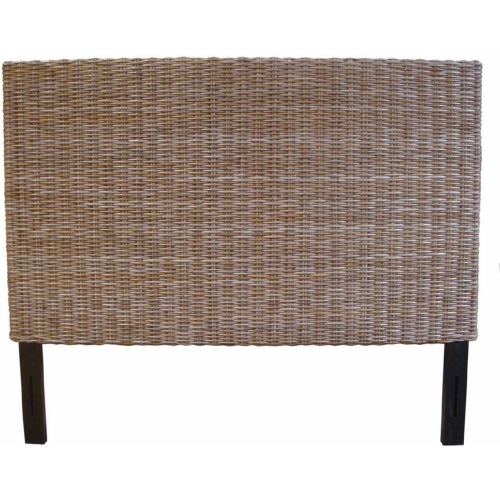 Kubu Weave Headboard in Kubu Wicker and Indonesian Mahogany (King)